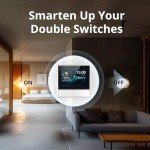 SONOFF NSPanel WiFi Smart Light Switch, 2 Gang Switch Smart Home Control Panel With Temperature Control Function, Smart Lights Control, Work With Alexa & Google Home, Require Live& Neutral Wire, White