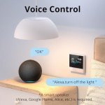 SONOFF NSPanel WiFi Smart Light Switch, 2 Gang Switch Smart Home Control Panel With Temperature Control Function, Smart Lights Control, Work With Alexa & Google Home, Require Live& Neutral Wire, White