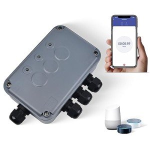 NineLeaf 3 Gang Outdoor Switch Box,Upgraded Smart Heavy-Duty Waterproof Outdoor Electrical Box IP66,WiFi light Timer Outdoor Compatible with Tuya/Smart Life,Cable Gland Included,110V-240V,Outdoor Use
