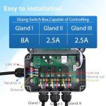 NineLeaf 3 Gang Outdoor Switch Box,Upgraded Smart Heavy-Duty Waterproof Outdoor Electrical Box IP66,WiFi light Timer Outdoor Compatible with Tuya/Smart Life,Cable Gland Included,110V-240V,Outdoor Use