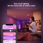 Philips Hue White and Colour Ambiance LED Smart Light Bulb 2 Pack [B22 Bayonet Cap] 60W Equivalent, with Bluetooth, Works with Alexa, Google Assistant and Apple Homekit.