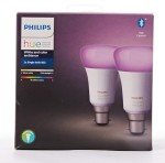 Philips Hue White and Colour Ambiance LED Smart Light Bulb 2 Pack [B22 Bayonet Cap] 60W Equivalent, with Bluetooth, Works with Alexa, Google Assistant and Apple Homekit.