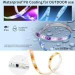 Tapo Smart LED Strip Light, 2x5m, Wi-Fi App Control RGBW Multicolour LED Light Strips, PU Coating, Works with Alexa & Apple HomeKit, Suitable for TV Kitchen DIY LED Lights for Bedroom (Tapo L930-10)