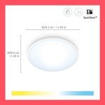 WiZ Superslim Tunable White Ceiling Light [16W - White] WiFi Connected LED Lighting for Livingroom, Bedroom, and Home.