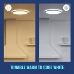 WiZ Superslim Tunable White Ceiling Light [16W - White] WiFi Connected LED Lighting for Livingroom, Bedroom, and Home.