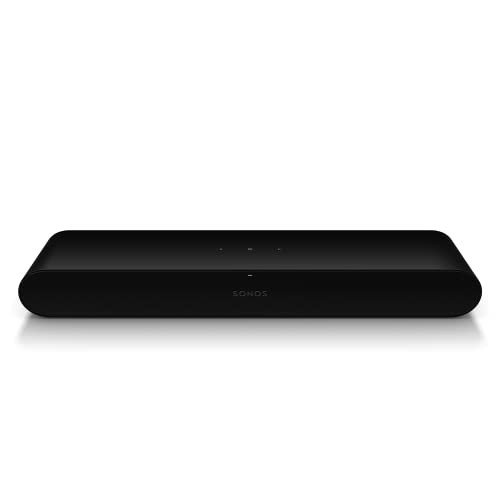 Sonos Ray Soundbar - All-in-one compact and sleek soundbar with Blockbuster sound for movies, gaming and wifi music streaming, compatible App and Apple AirPlay, in black