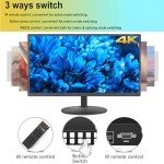 4K/60HZ 4X4 HDMI Matrix Switch, 2X2 Video Wall Controller Switching HDMI Splitter, HDMI Matrix Seamless Switcher 4 HDMI+1 DP in 4 HDMI Out 2x2 TV Wall Controller for 4 TV Splicing Display 90°Rotate