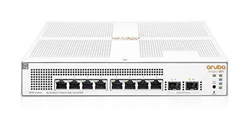 HPE Networking Instant On Switch Series 1930 8-Port Gb Smart-managed Layer 2+ Ethernet Switch with PoE | 8x 1G | 2x SFP | 8x CL4 PoE 124W | UK Cord (JL681A#ACC)