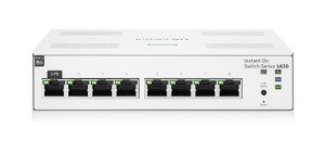 Aruba a Hewlett Packard Enterprise Instant On Switch Series 1830 - Intelligently Managed Layer 2 Ethernet Switch with 8-Port Gb | 8x 1G | Fanless | EU Cable (JL810A#ABB)