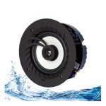 Lithe Audio IP44 All-in-One Bluetooth Ceiling Speaker (03210), 50W RMS Class D Amplifier Built-In, Voice Control, Single Room Solution Perfect for Bathrooms, Bedrooms & Kitchens