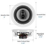 Acoustic Audio CSic83 in Ceiling 8" Speaker Pair 3 Way Home Theater Speakers