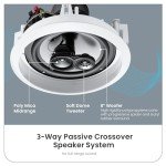 Acoustic Audio CSic83 in Ceiling 8" Speaker Pair 3 Way Home Theater Speakers