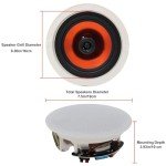 Herdio 6.5" 4 PCS 600 Watts Ceiling Bluetooth Speakers Home recessed Ceiling Speaker System perfect for, Kitchen,Bedroom,Bathroom,Covered Patio