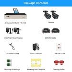ZOSI 8CH 1080P Home CCTV Security Camera System with AI Human Vehicle Detection, 5MP Lite H.265+ DVR Recorder 1TB Hard Drive and 2pcs 2MP Weatherproof Outdoor Bullet Security Cameras, Smart Alerts
