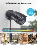 ZOSI 8CH Outdoor CCTV Camera System with AI Human Vehicle Detection, 5MP Lite H.265+ DVR Recorder with 1TB Hard Drive and 4pcs 1080P Weatherproof Security Cameras, Night Vision, Remote Access, 15fps
