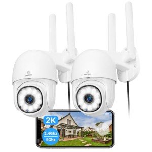 2K PTZ Wireless Security Cameras with AI Detection