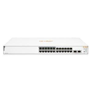 HPE Networking Instant On Switch Series 1830 24-Port Gb Smart-managed Layer 2 Ethernet Switch with PoE | 24x 1G | 2x SFP | 12x CL4 PoE (195W) | Fan-less | UK Cord (JL813A#ACC)