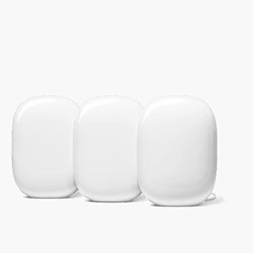 Google Wifi Pro – Wi-Fi 6E Reliable home system with fast speed and whole-home coverage Mesh router snow, 3-Pk