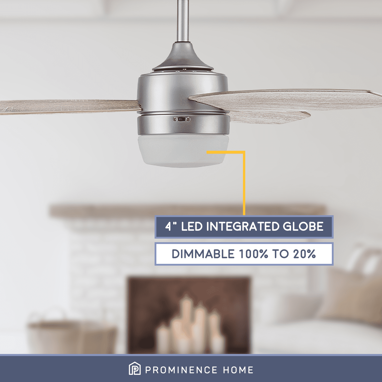 Enoki 52-in Smart Ceiling Fan with Light - Pewter