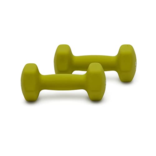 Amazon Basics Neoprene Coated Dumbbells, 5lb each, Green