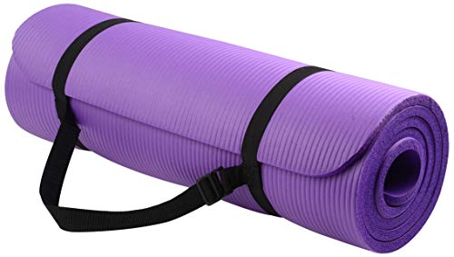 Purple Anti-Tear Yoga Mat with Carrying Strap