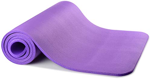 Purple Anti-Tear Yoga Mat with Carrying Strap