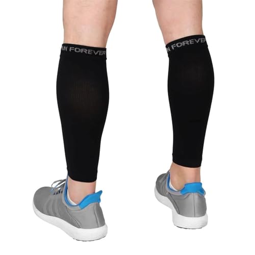Calf Compression Sleeves for Pain Relief (Black, Large)