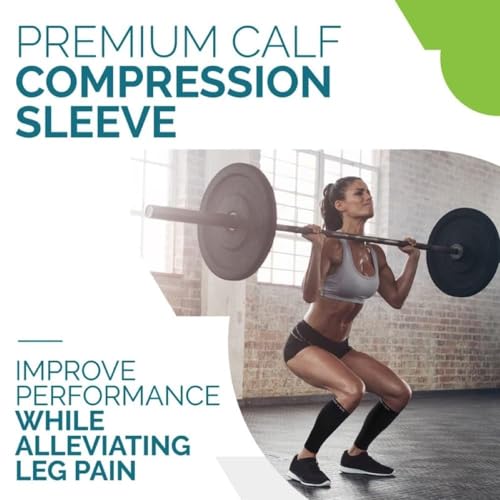 Calf Compression Sleeves for Pain Relief (Black, Large)