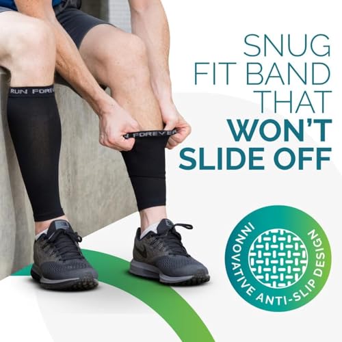 Calf Compression Sleeves for Pain Relief (Black, Large)
