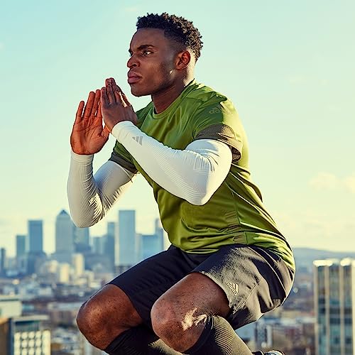 Adidas White Compression Arm Sleeves for Adults