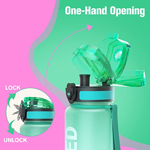 32oz Motivational Water Bottle with Time Markers