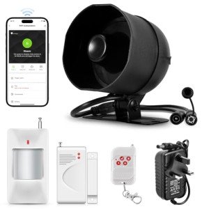 Wireless Alarm System with 120dB Siren & Sensors