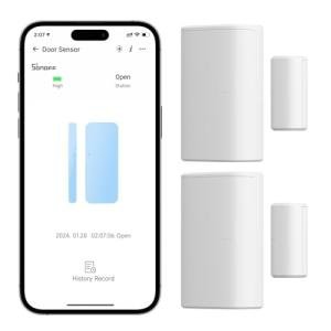 2 Pack SONOFF SNZB-04P Zigbee Door Window Sensor, Send Alert to Your Smartphone for Home Security, Compatible with Alexa/Google Home, SONOFF Zigbee Bridge Required, Batteries Included