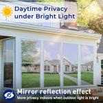 Beautysaid One Way Window Film Privacy, Heat-Reflective Mirror Film with UV Sun Blocker, Privacy Window Tint Film for Glass Doors Home Office with Tools（Silver, 44.5 x 400cm)