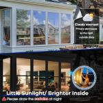 Beautysaid One Way Window Film Privacy, Heat-Reflective Mirror Film with UV Sun Blocker, Privacy Window Tint Film for Glass Doors Home Office with Tools（Silver, 44.5 x 400cm)