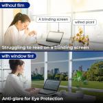 Beautysaid One Way Window Film Privacy, Heat-Reflective Mirror Film with UV Sun Blocker, Privacy Window Tint Film for Glass Doors Home Office with Tools（Silver, 44.5 x 400cm)