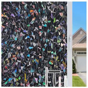 LEMON CLOUD Window Film, Privacy Film, Opaque from Outside, Static Self-Adhesive Sun Protection, Matted Decorative Film, Removable Glass Films, Anti-UV, Black, 44.5 x 200 cm with Tools