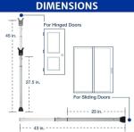BRINKS- Portable Alarm Door Security Bar, Silver, 121dB Alarm Level- Adjustable Security Door Jammer- Fits Standard Sliding Doors, Hinged Doors, and Windows- for Travel, Home, Dorm