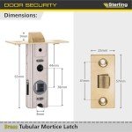 Brass Tubular Mortice Latch Set - 4 Pack