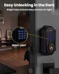 MENDOCK UF01 GreenShield Touch-Control Keyless Entry Door Lock with Smartphone Control, Fits Standard Door Thickness (1-3/8′′ and 2-1/5′′), Weatherproof, Guest Activity, App Controll (Venetian Bronze)