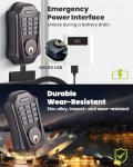 MENDOCK UF01 GreenShield Touch-Control Keyless Entry Door Lock with Smartphone Control, Fits Standard Door Thickness (1-3/8′′ and 2-1/5′′), Weatherproof, Guest Activity, App Controll (Venetian Bronze)