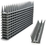 EWENYS Bird Spikes for Fence Tops, Plastic Fence Toppers and Roof Tall Spikes 1.46'' to Keep Pigeon Seagull or Animals Stop, Fox Squirrel Deterrent Fence Anti Climb for Garden Wall(Grey, 21.6ft)