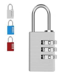 MEINUOKA 1 Pack Aluminum Combination Lock, 3 Digit Locker Lock, Silver Outdoor Waterproof Padlock for School Gym, Sports, Gate, Fence(1.18 Inch Wide)