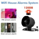 Wireless Alarm System with 120dB Siren & Sensors