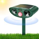 Solar Cat Repellent, Cat Deterrents Ultrasonic Animal Repeller, Outdoor Waterproof Pet Repellent with Motion Sensor for Farm Garden Yard Dogs Cats Birds Squirrels Deterrent
