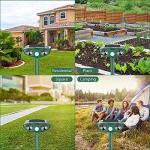 Solar Cat Repellent, Cat Deterrents Ultrasonic Animal Repeller, Outdoor Waterproof Pet Repellent with Motion Sensor for Farm Garden Yard Dogs Cats Birds Squirrels Deterrent