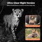 Solareye Wildlife Camera WiFi Bluetooth - 2.7K 48MP Solar Trail Camera With Night Vision Activated Waterproof IP66,5000mAh Built-in Lithium Battery Rechargeable for Garden Monitoring (UK)