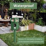 Ultrasonic Cat Repellent, Ultrasonic Solar Animal Repellent, Marten Deterrent, USB Charging, Waterproof, LED Light, Marten Repellent for Garden, Effective Against Cats, Dogs, Birds, Rats, Martens