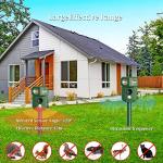 Ultrasonic Cat Repellent, Ultrasonic Solar Animal Repellent, Marten Deterrent, USB Charging, Waterproof, LED Light, Marten Repellent for Garden, Effective Against Cats, Dogs, Birds, Rats, Martens