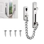 GIONAR Door Chain Lock, Heavy Duty Stainless Steel Anti-Theft Latch, Front Door Security Chain Lock for Home and Office, Door Chains for Front Door with 4 Screws(Silver)